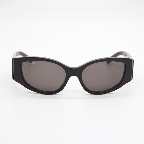 NEW BB0258S 001 OVERSIZED BALENCIAGA BLACK SUNGLASSES - Picture 5 of 15